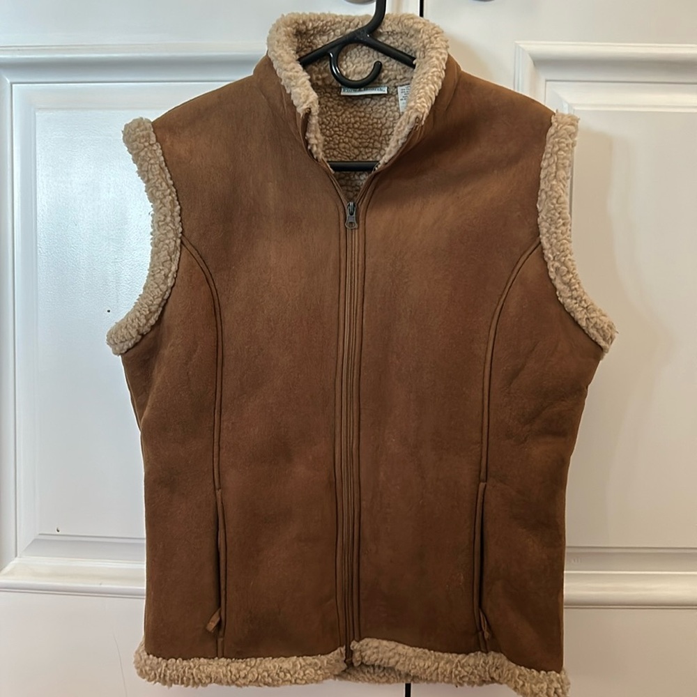 Plow and Hearth suede and shearling vest